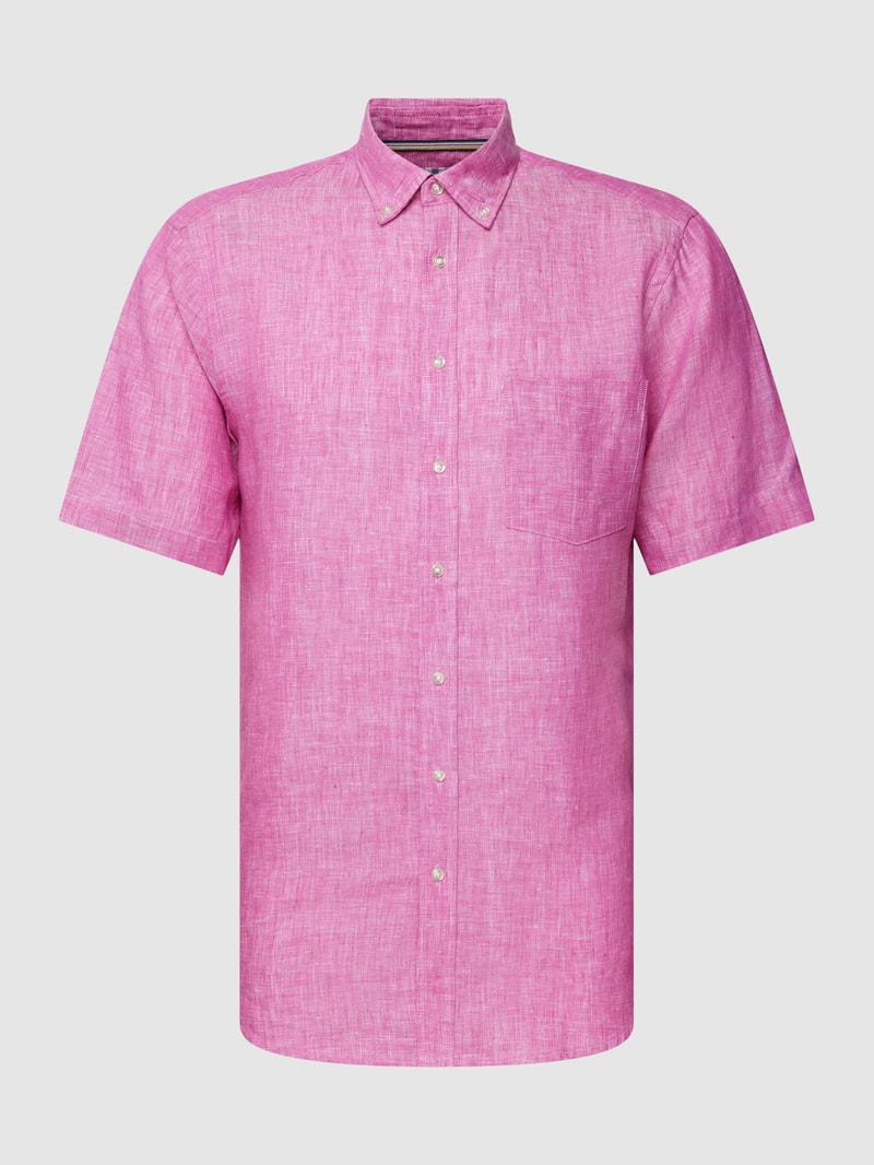 Freizeithemd mit Button-Down-Kragen in pink