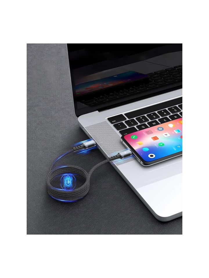 COFI 1453 Xssive Magnetisches Wickelkabel 60W 1m USB-C zu USB-C XSS-MGC-CC1M in Schwarz günstig kaufen onesize