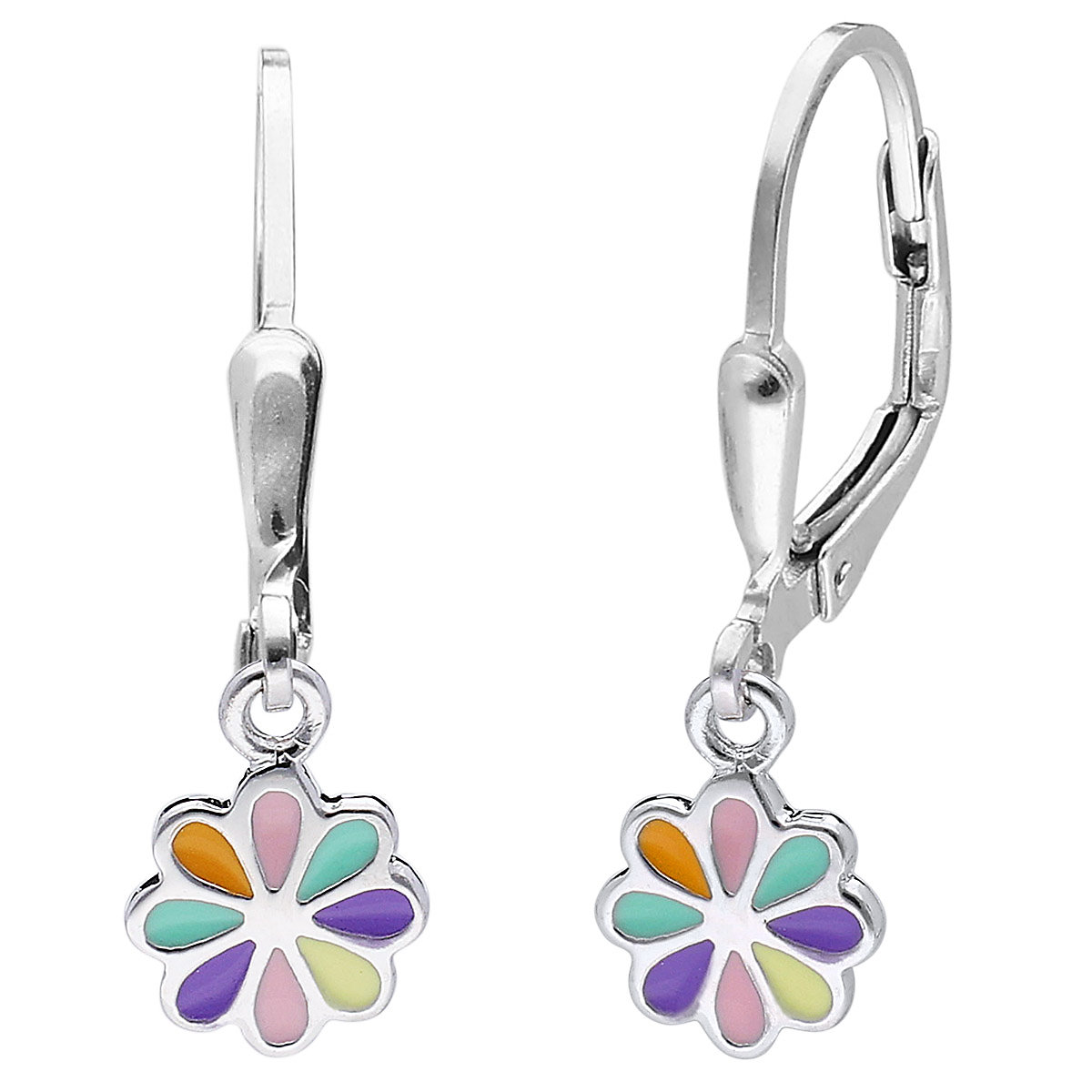 Ohrringe für Mädchen Silber 925 Ohrhänger mit Blüte Ohrhänger