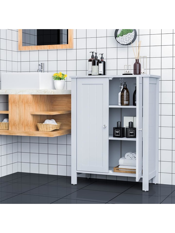 COSTWAY Badezimmerschrank 60 x 30 x 80,5 cm in Grau günstig kaufen onesize