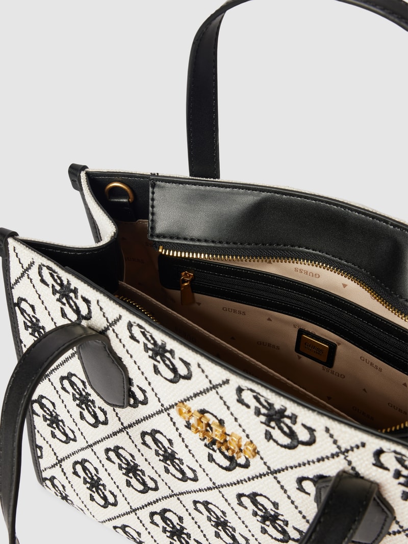 Tote Bag mit Allover-Logo Modell 'SILVANA' in schwarz