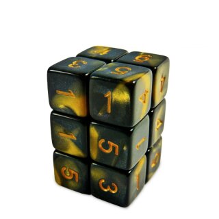 Spielwürfel W6 - Bernstein Marmor 16 mm (12)