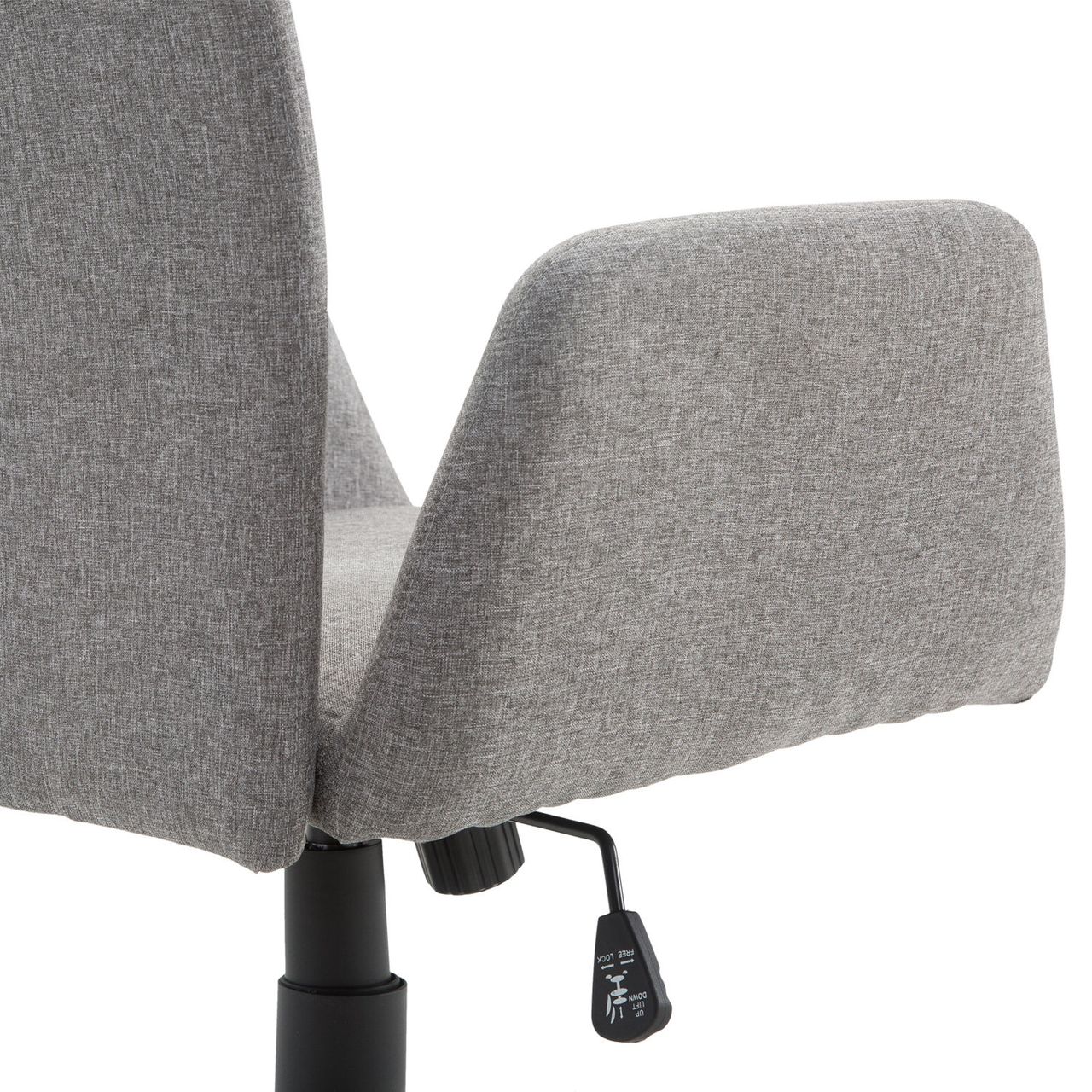 HOMCOM Bürostuhl Drehstuhl Bürosessel mit Rädern Armsessel im Nordischen Stil Schreibtischstuhl Edelstahl Leinenimitat Grau 61 x 58 x 88-97,5 cm