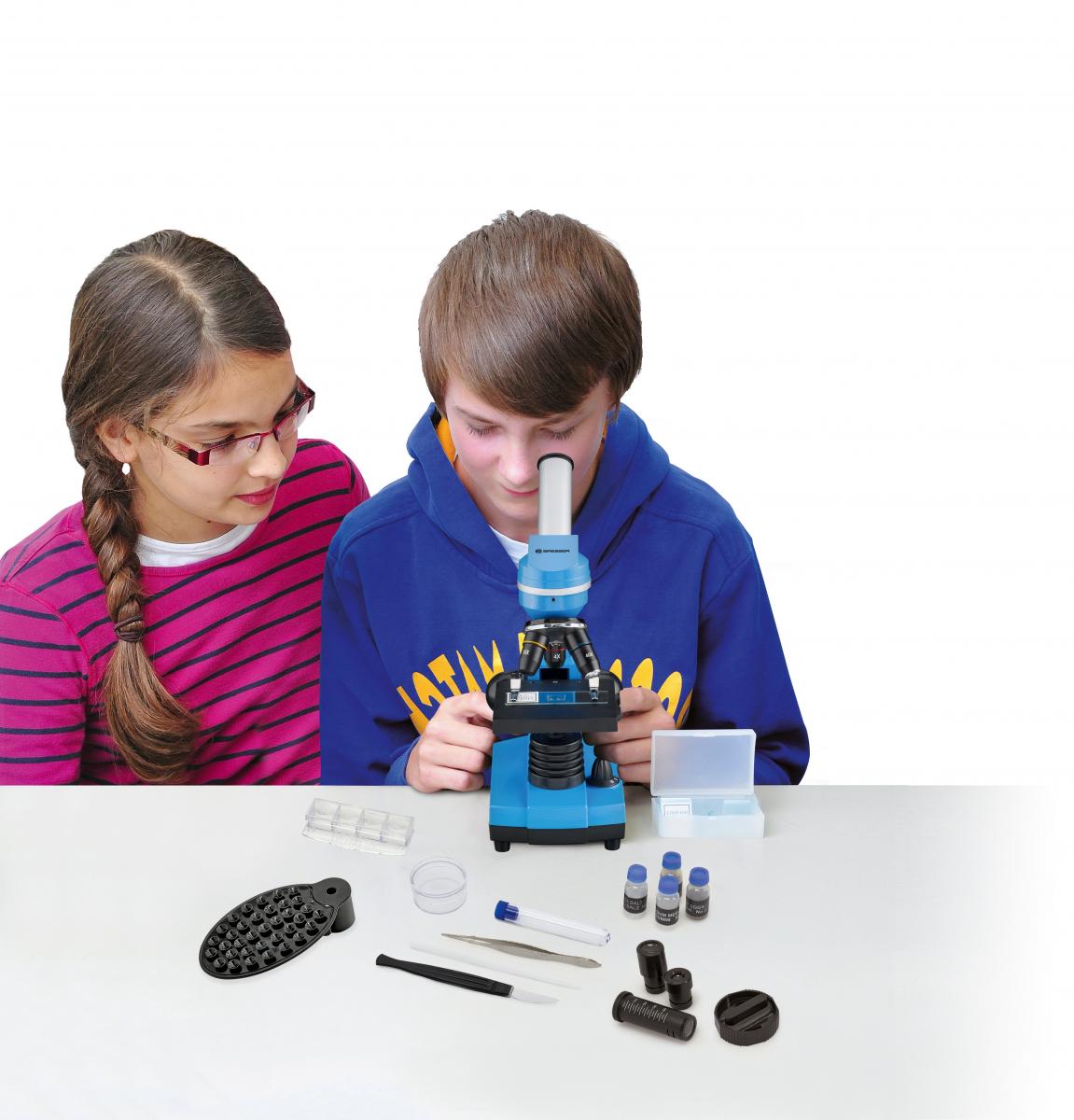 Bresser Junior Schülermikroskop BIOLUX SEL blau