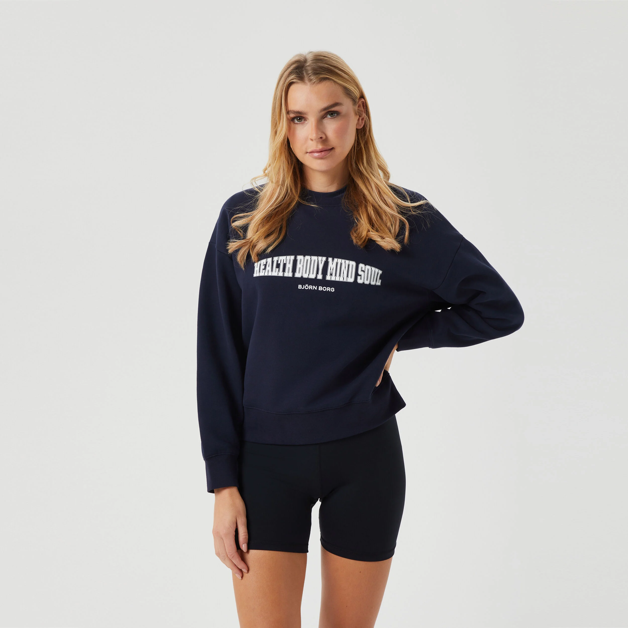 Ace Boyfriend Crew T-Shirt Damen - Dunkelblau