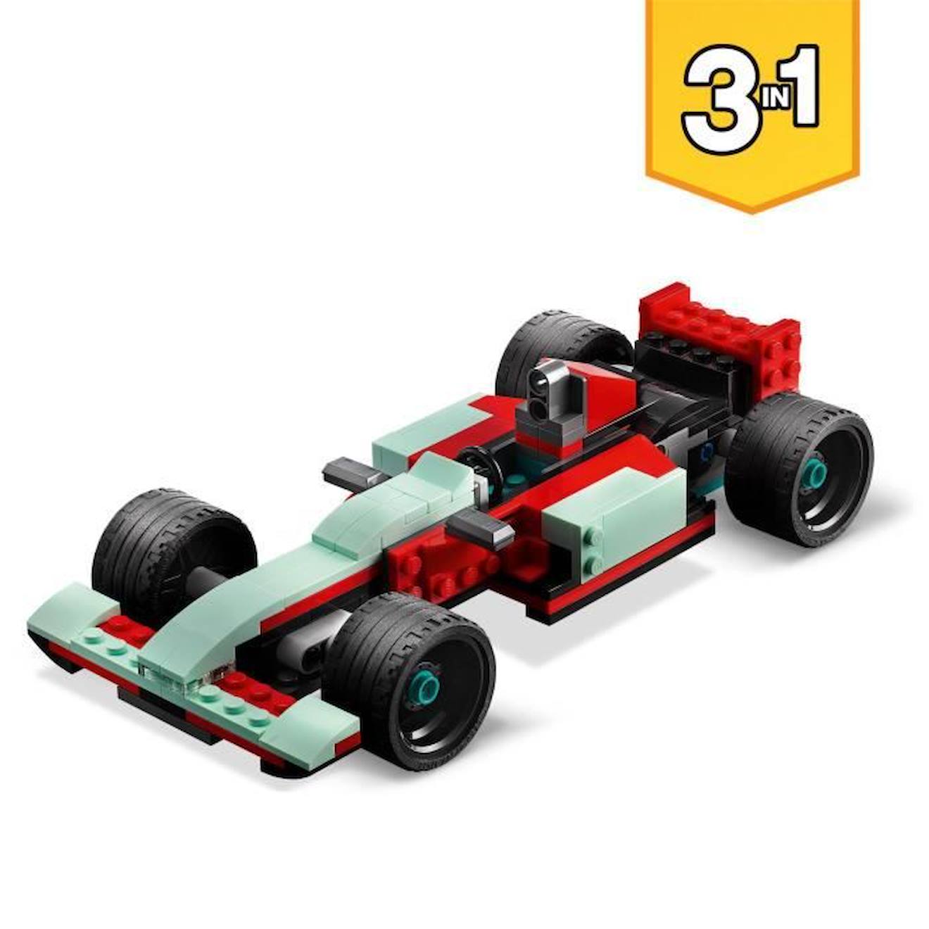 LEGO® 31127 Creator 3 en 1 Le Bolide De Rue, Jouet de Voiture de Course, Modèles de Sport ou Hot Rod bleu