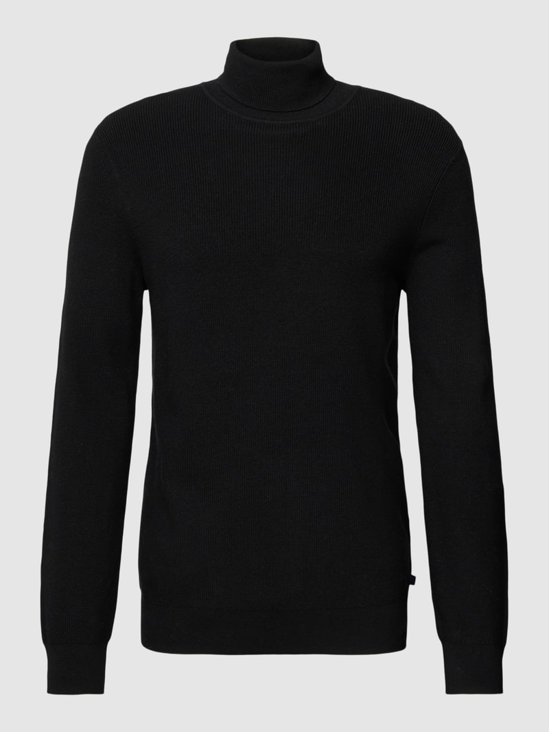 Strickpullover mit Rollkragen in schwarz