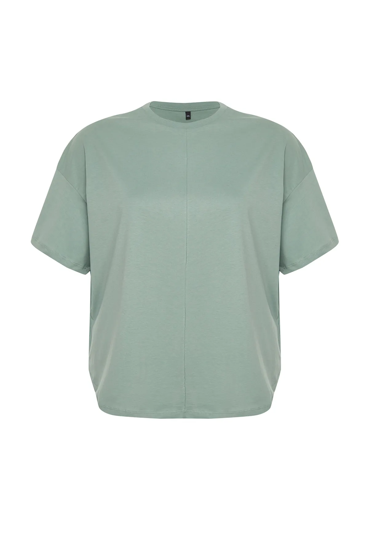 Trendyol Curve  Mintgrünes, übergroßes Strick-T-Shirt aus 100 % Baumwolle, nachhaltiger TBBSS24BF00050