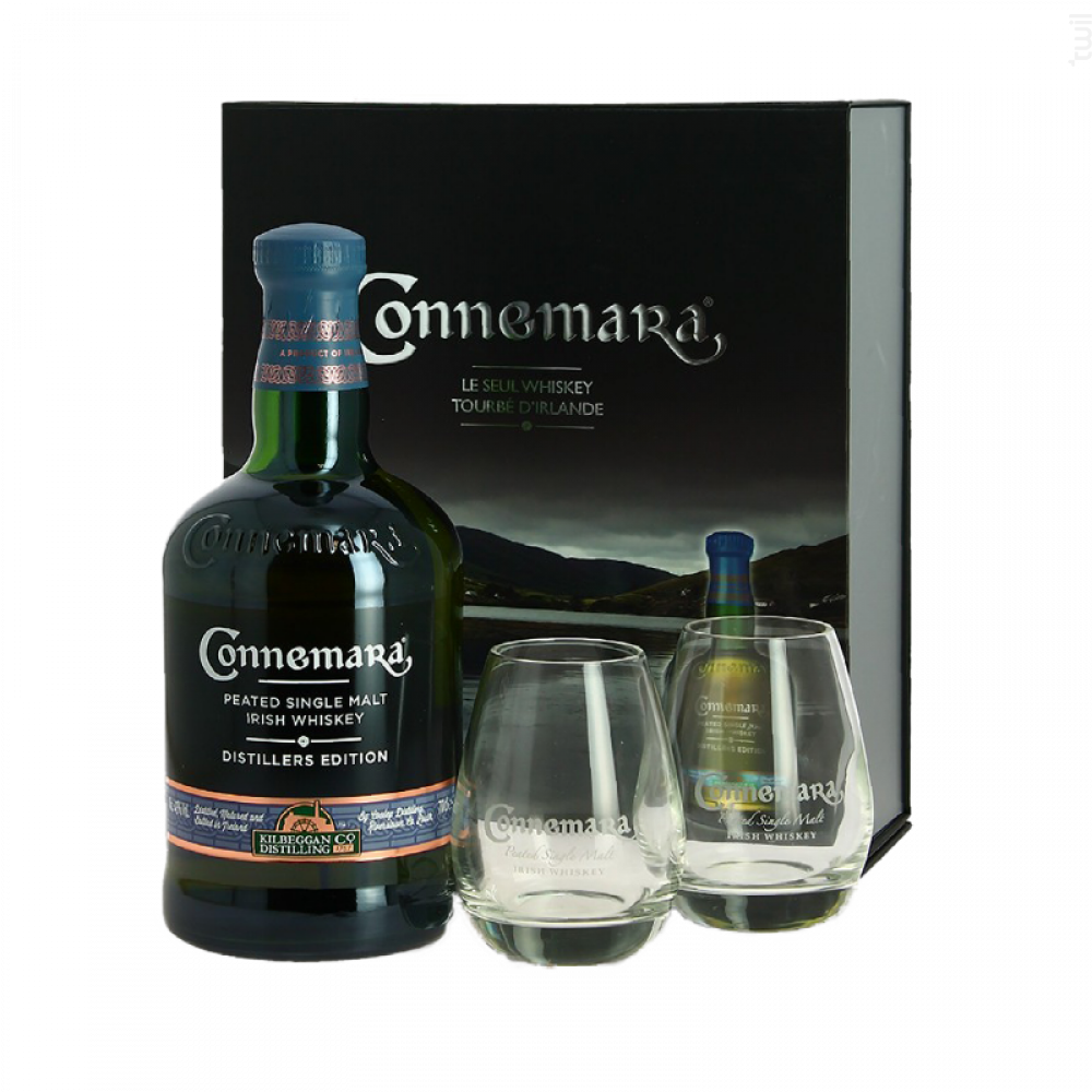 Whisky Connemara Distillers Edition Irish - Coffret 2 Verres Connemara