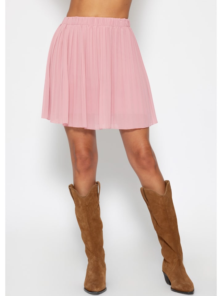 SASSYCLASSY Plissée-Rock aus Chiffon in Rosa günstig kaufen