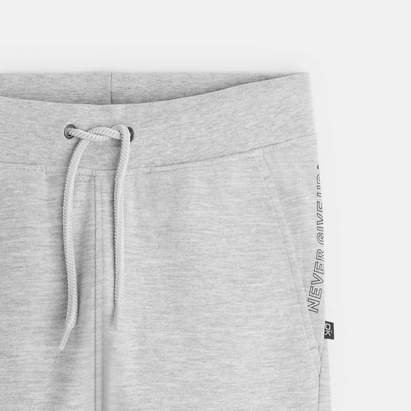Pantalon de jogging molleton poches zippées gris garçon
