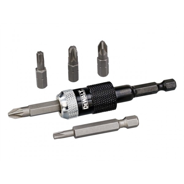 „DeWalt“ priedai DT71514-QZ kompaktiškas greito sukimo antgalių adapteris + antgaliai, 6 dalys