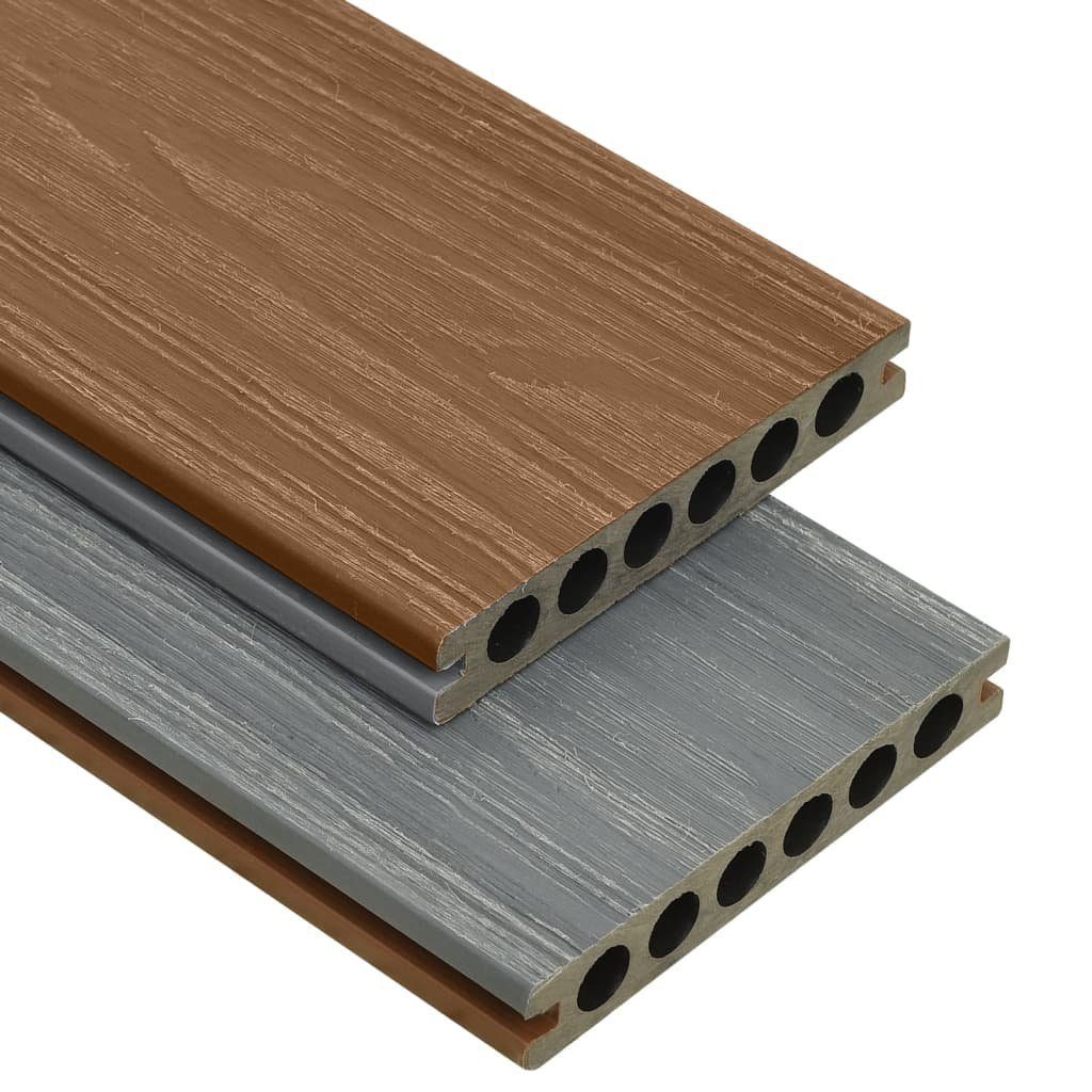 Teppichboden WPC Terrassendielen mit Zubehör Braun und Grau 40 m² 4 m, vidaXL