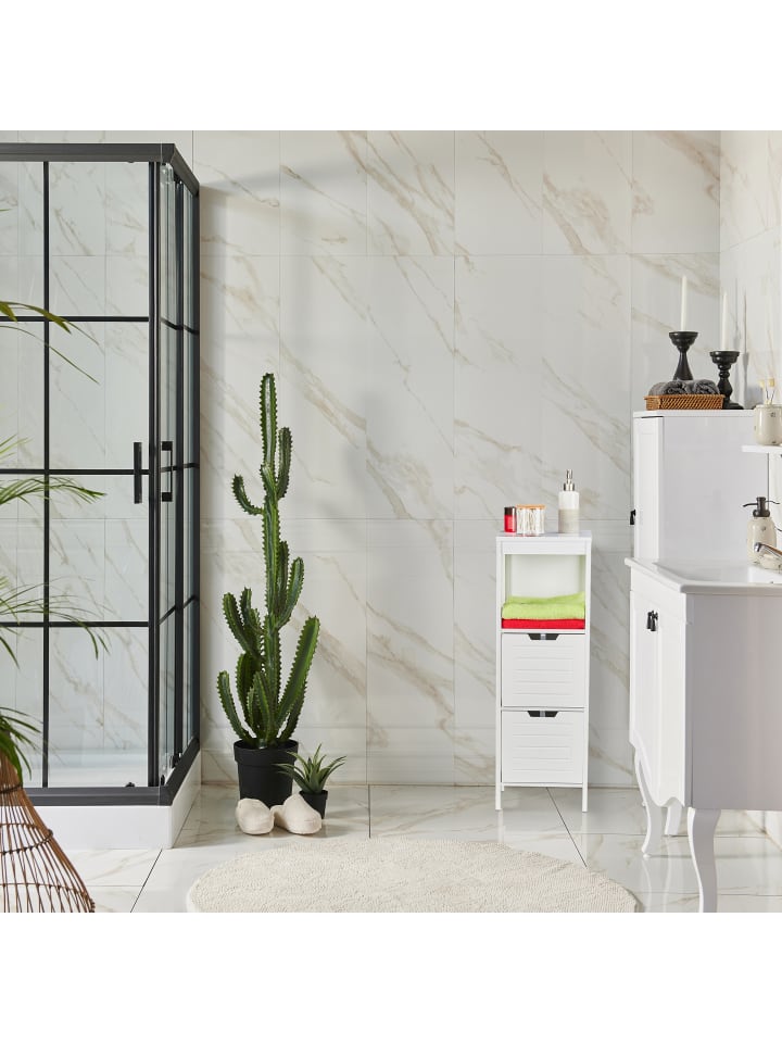relaxdays Badezimmerschrank in Weiß - (B)30 x (H)90 x (T)30 cm günstig kaufen onesize