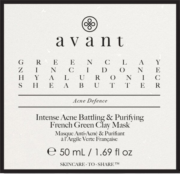 Avant Acne Defence Intense Acne Battling & Purifying French Green Clay Mask Gesichtsmaske