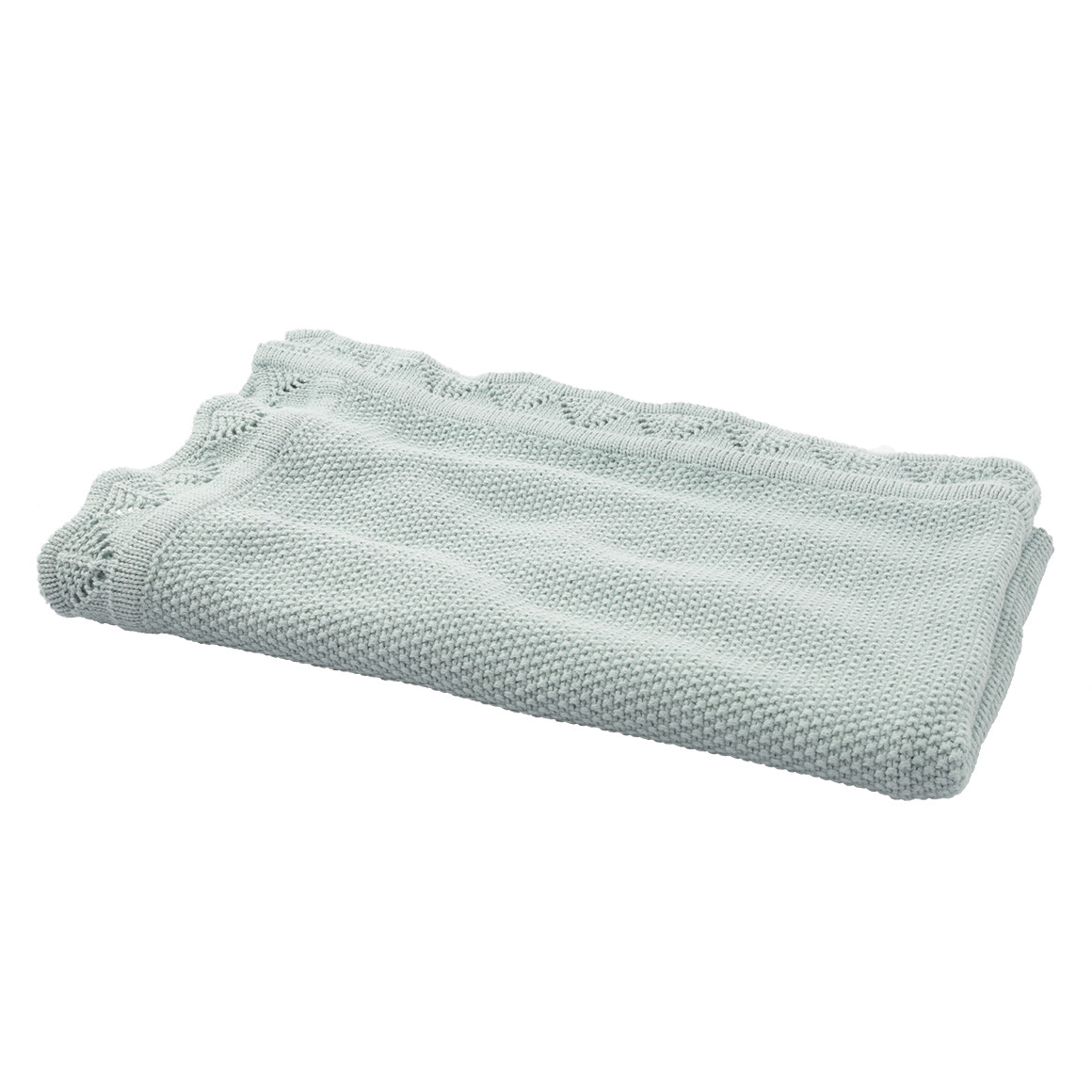 Strickdecke mit gewellten Abschlüssen