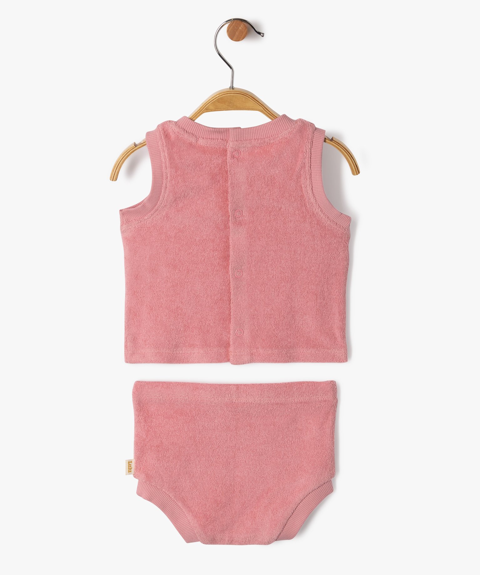 Ensemble bébé 2 pièces en éponge : bloomer + débardeur ... rose | GEMO