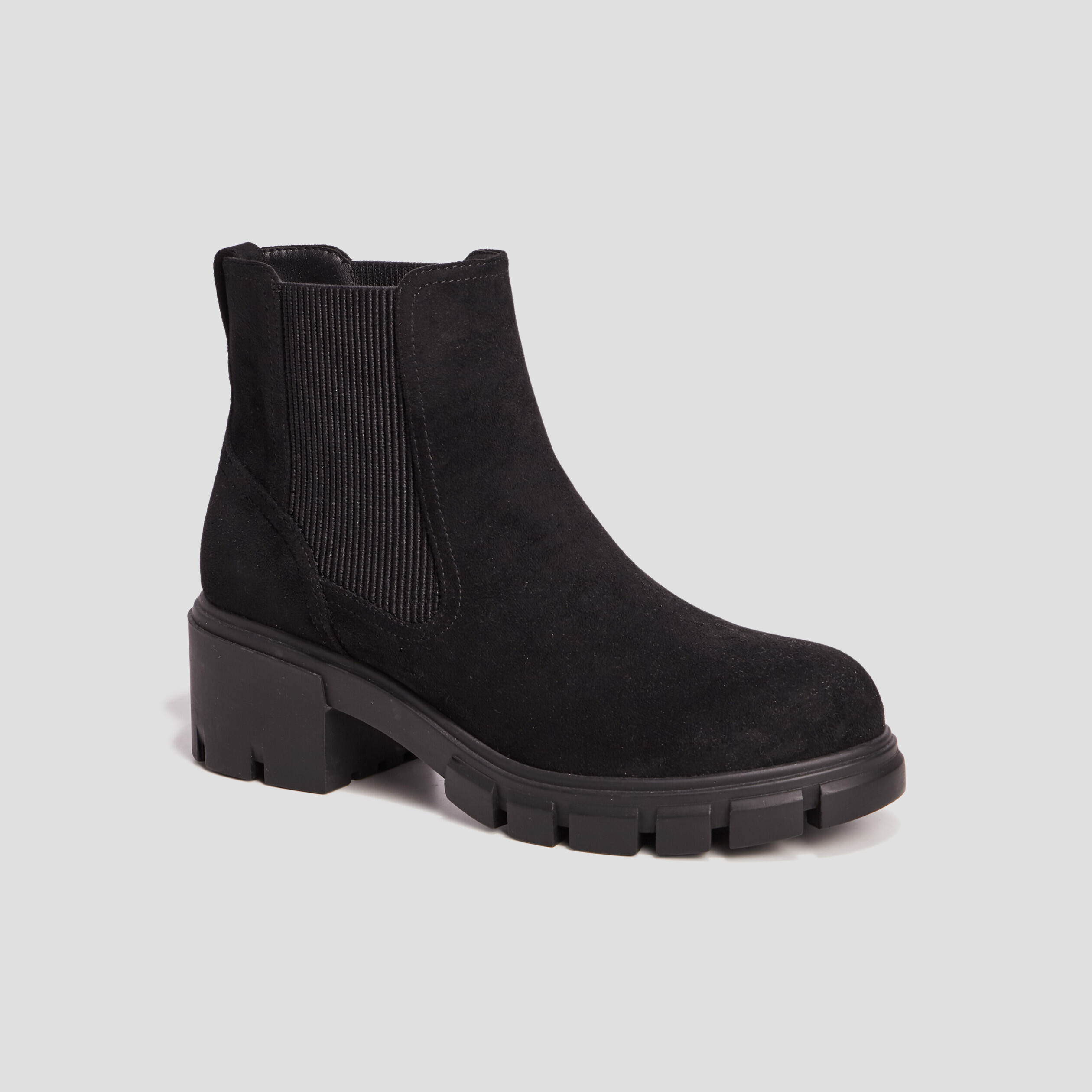 Bottines chelsea crantées noir femme | La Halle