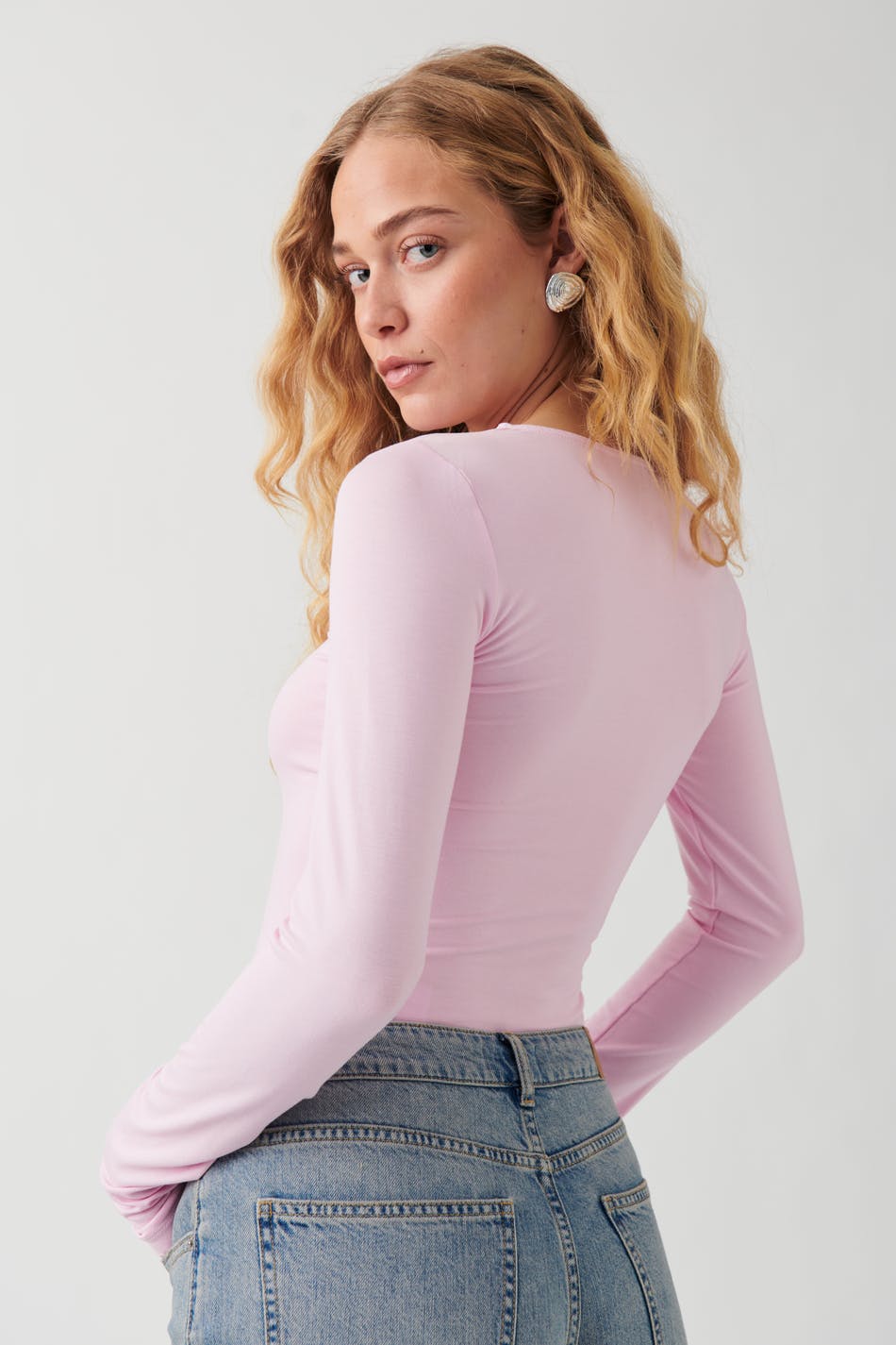 Soft touch crew neck top