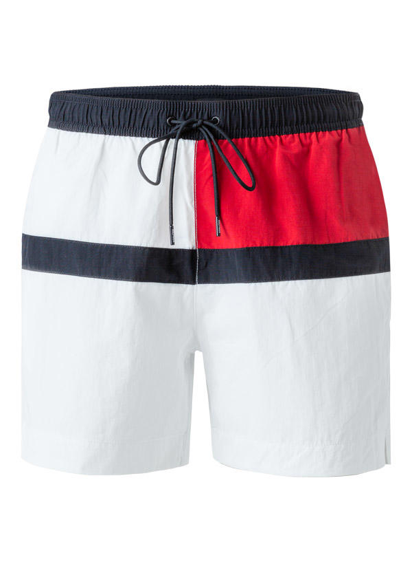 Tommy Hilfiger, Badeshorts, Mikrofaser, weiß-rot