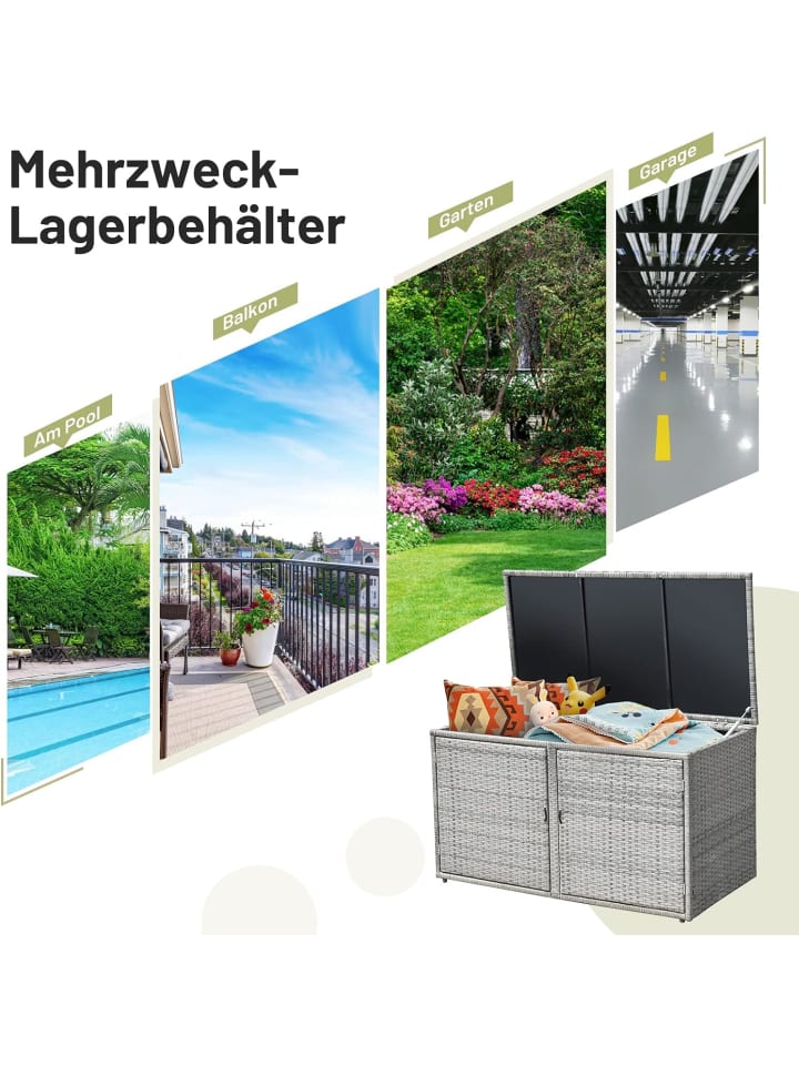 COSTWAY Auflagenbox 335L in Grau günstig kaufen onesize
