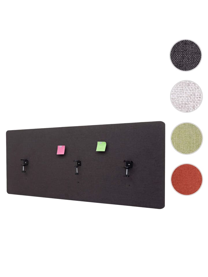 MCW Akustik-Tischtrennwand G75, 60x160cm braun-grau günstig kaufen onesize