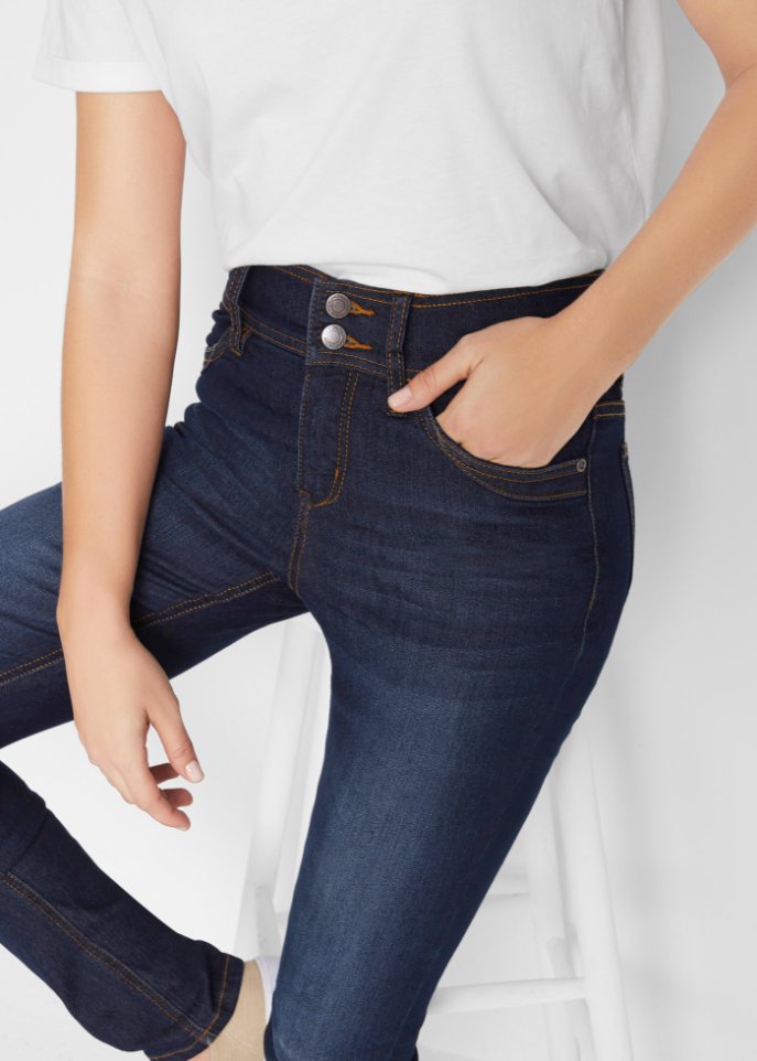 High Waist Komfort-Stretch-Jeans, Slim