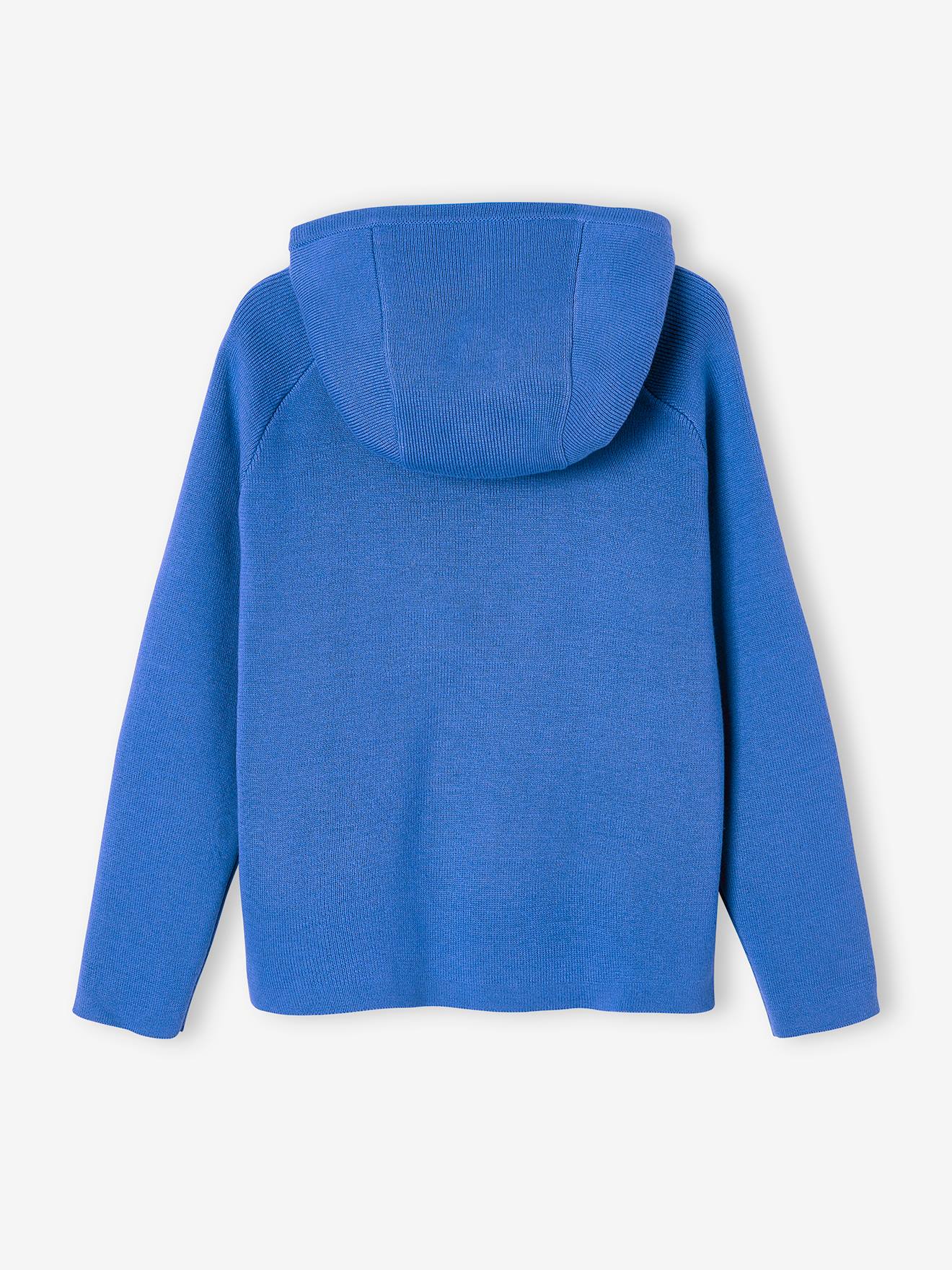 Pull à capuche garçon bleu