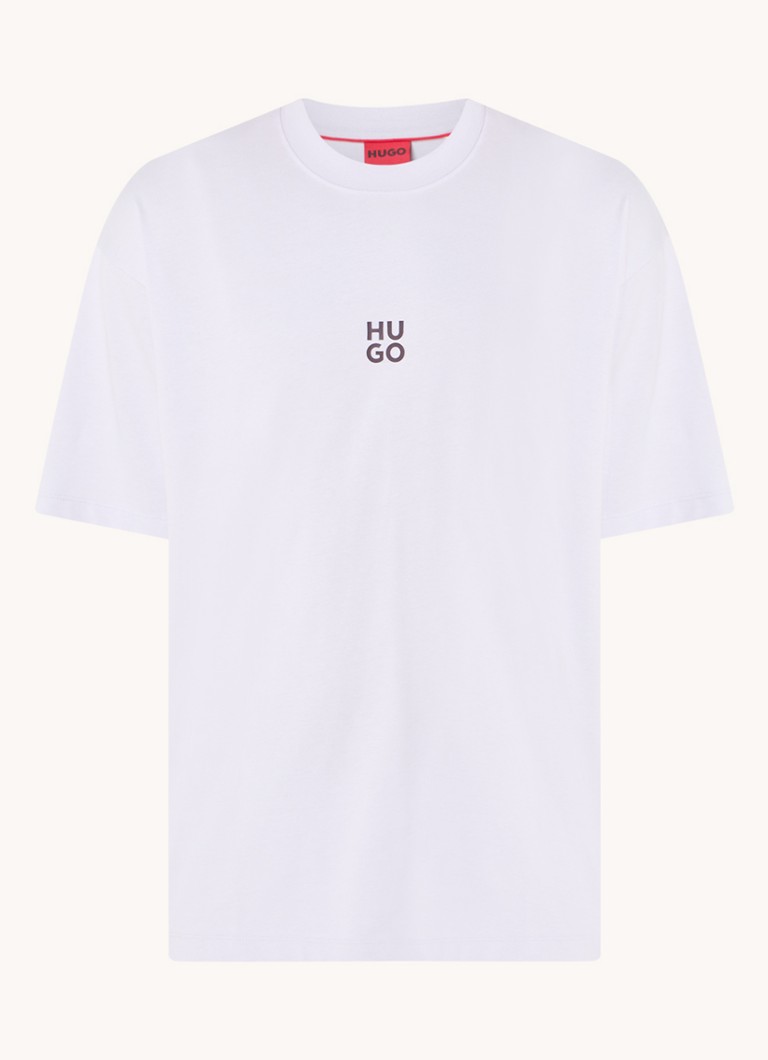 HUGO BOSS  T-shirt met logo- en backprint