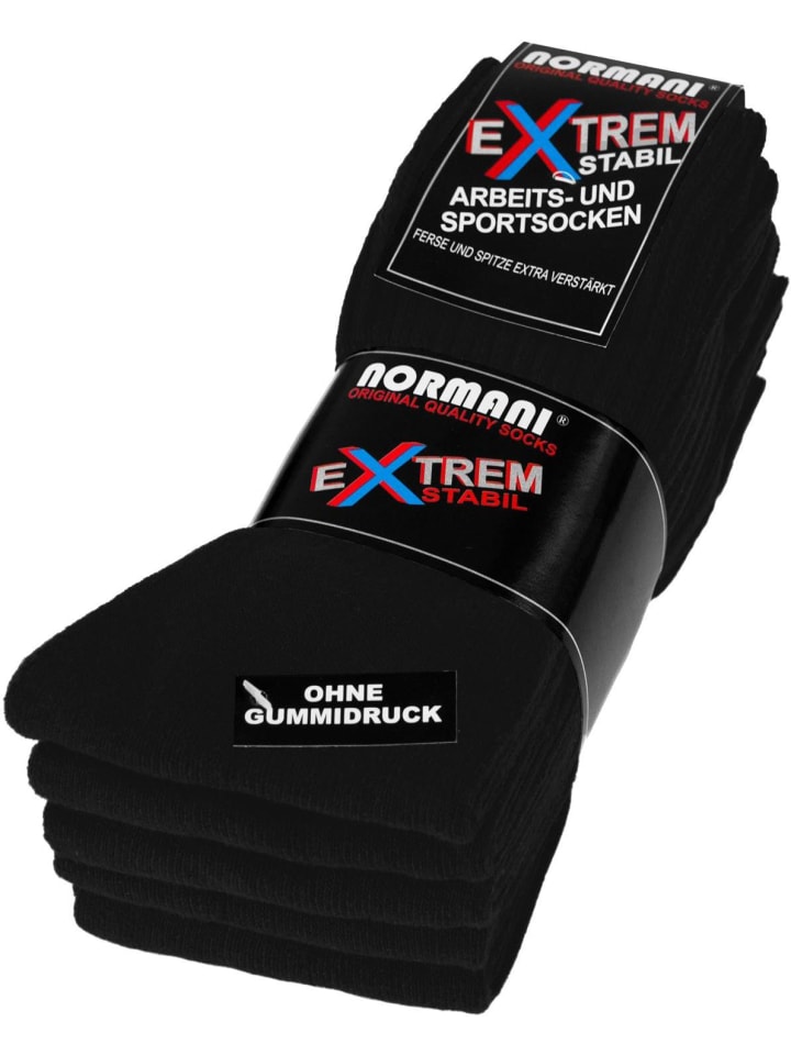 normani 5 Paar Arbeits- und Sportsocken Extrem in Schwarz günstig kaufen