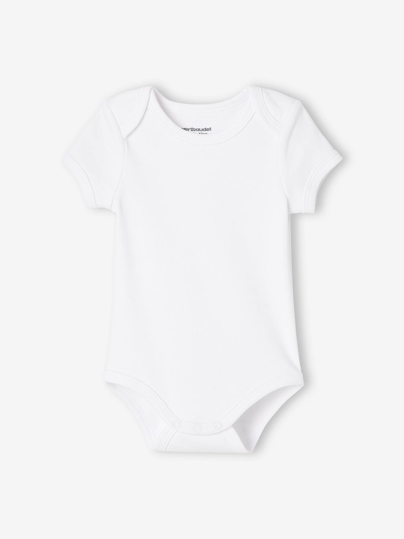 Vertbaudet 7er-Pack Baby Kurzarm-Bodys, Schlupfform BASIC - pack blau