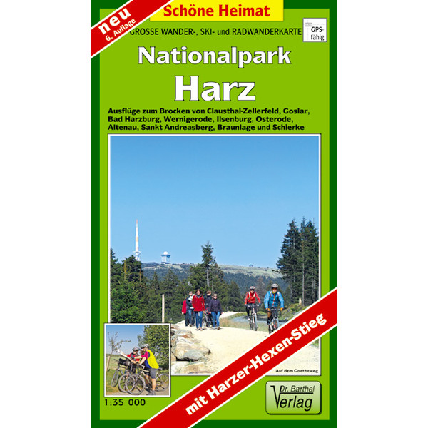 Große Wanderkarte-, Ski- und Radwanderkarte Nationalpark Harz 1 : 35 000 - Wanderkarte