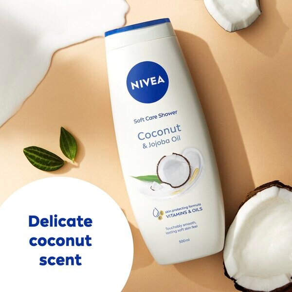 NIVEA Soft Care kókusz- és jojobaolajos tusfürdő 500 ml - Normál huid
