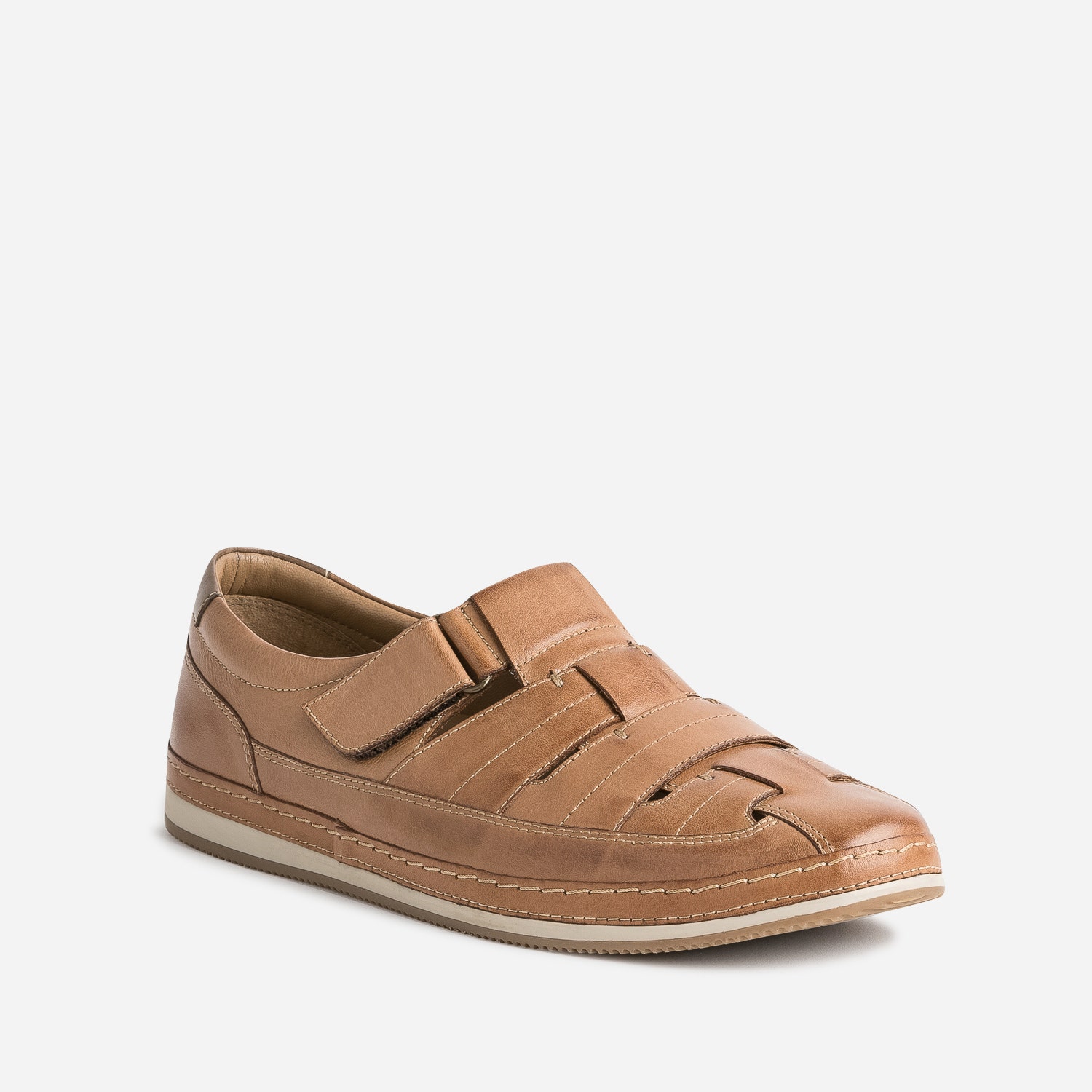 Sandale fermée marron en cuir