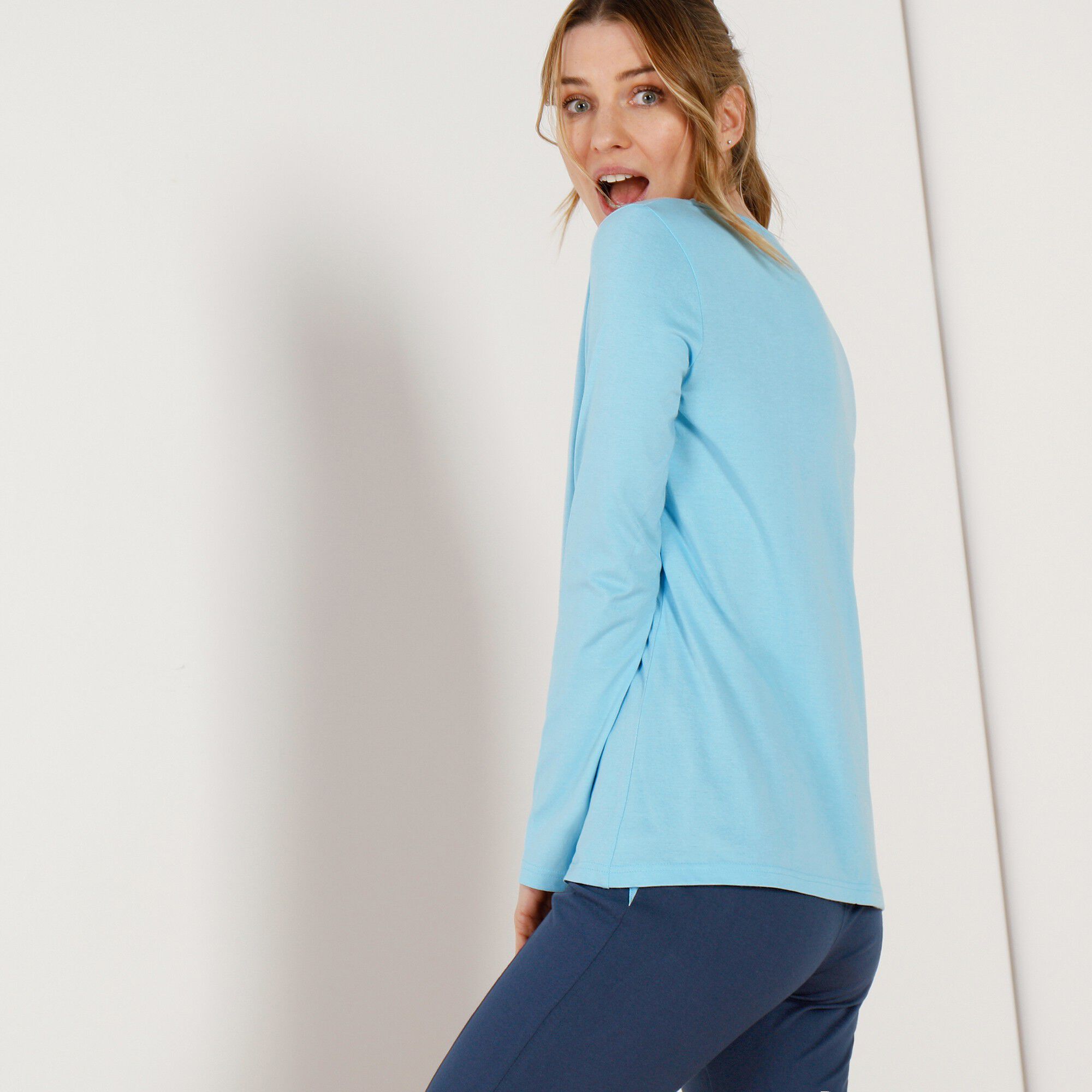 Tee-shirt manches longues – turquoise