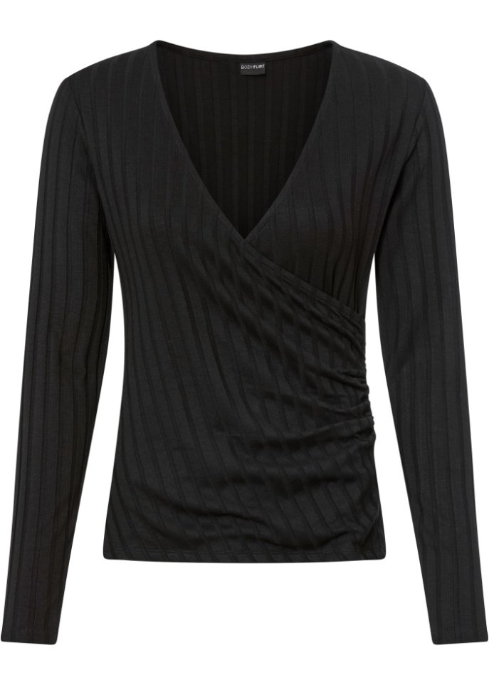 geripptes Langarmshirt