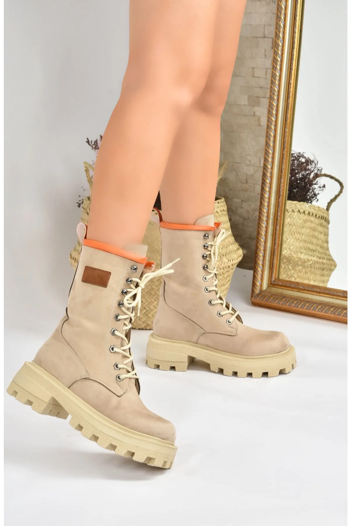 Fox Shoes  Damenstiefel aus Nerz-Wildleder L973916002