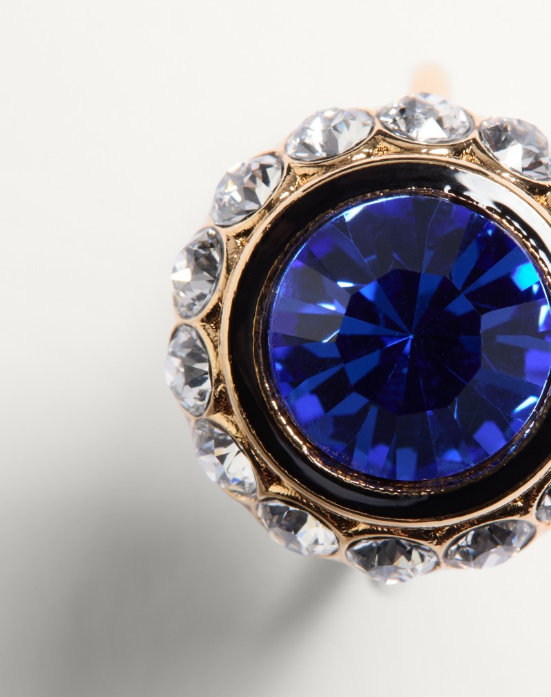 VLogo Signature Ring i Metal, Emalje og Krystaller