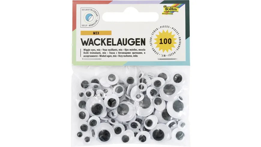 folia selbstklebende Wackelaugen 100 Stück