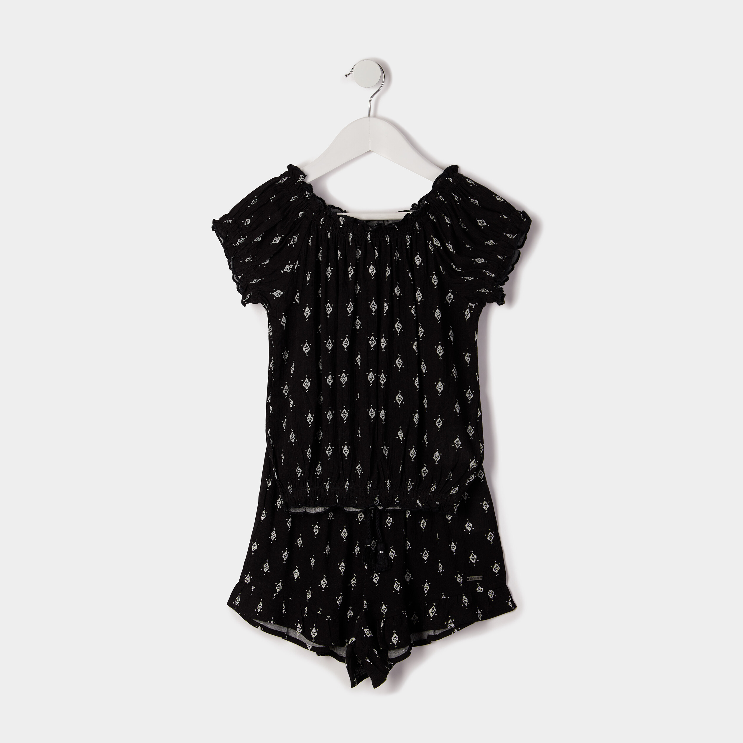 Ensemble t-shirt et short noir fille | La Halle