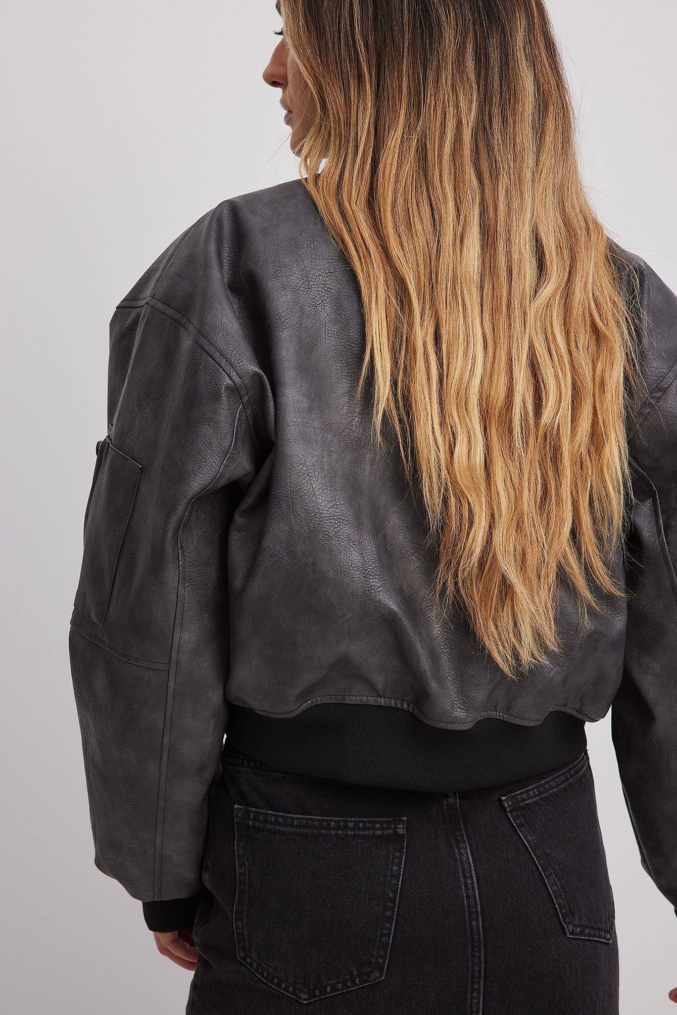 PU-Bomberjacke mit Waschung