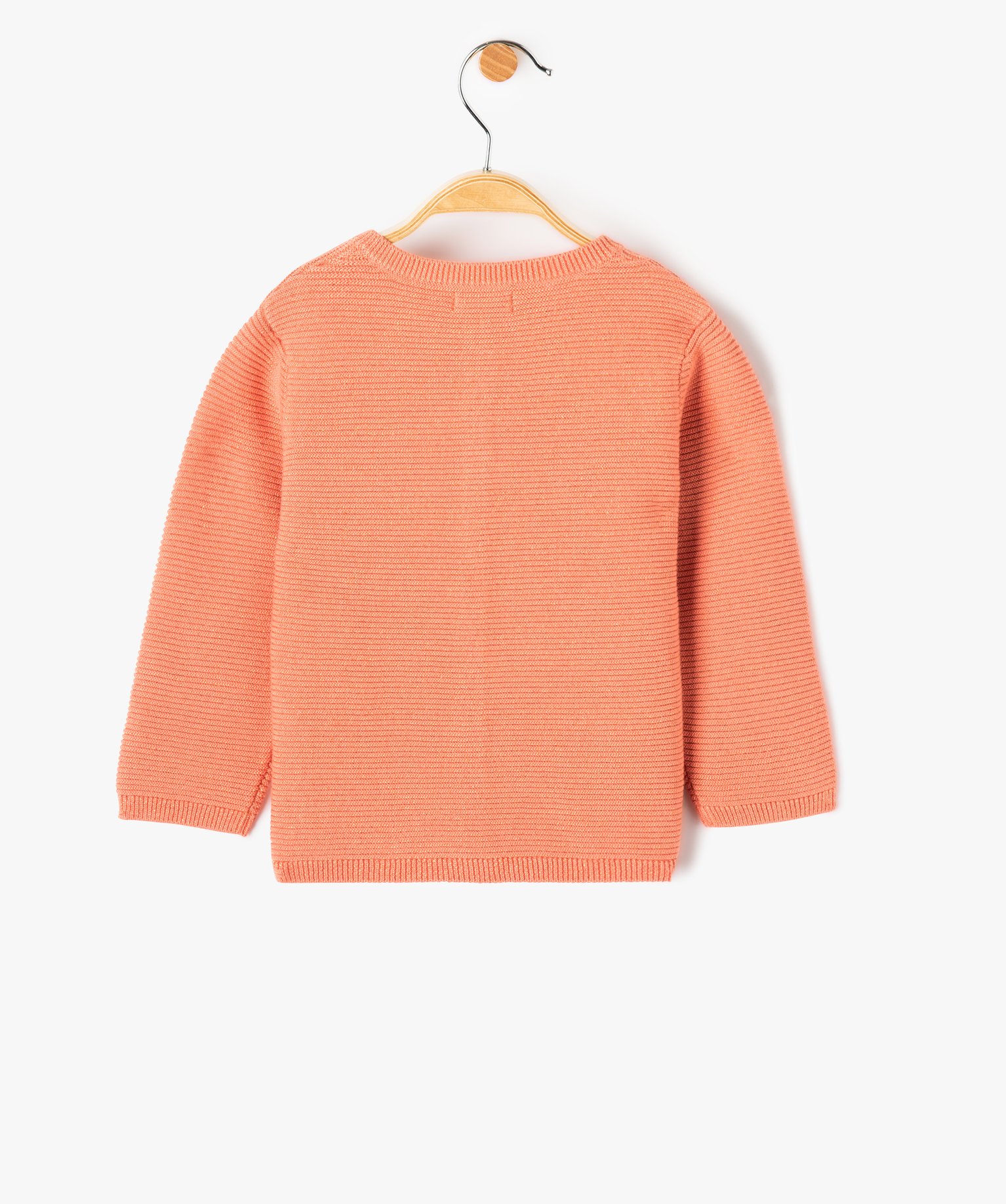 Gilet bébé fille à col rond en maille pailletée rose | GEMO