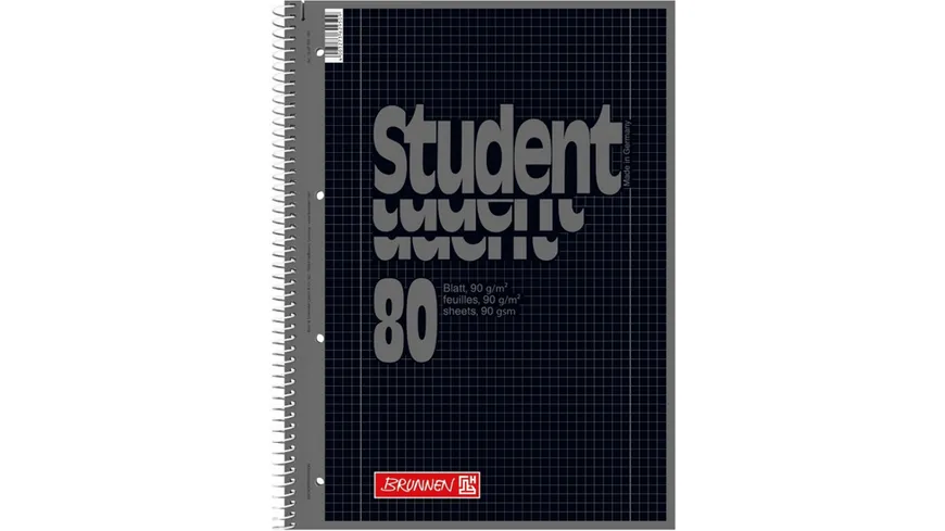 BRUNNEN Collegeblock A4 80 Blatt Lineatur 28 schwarz