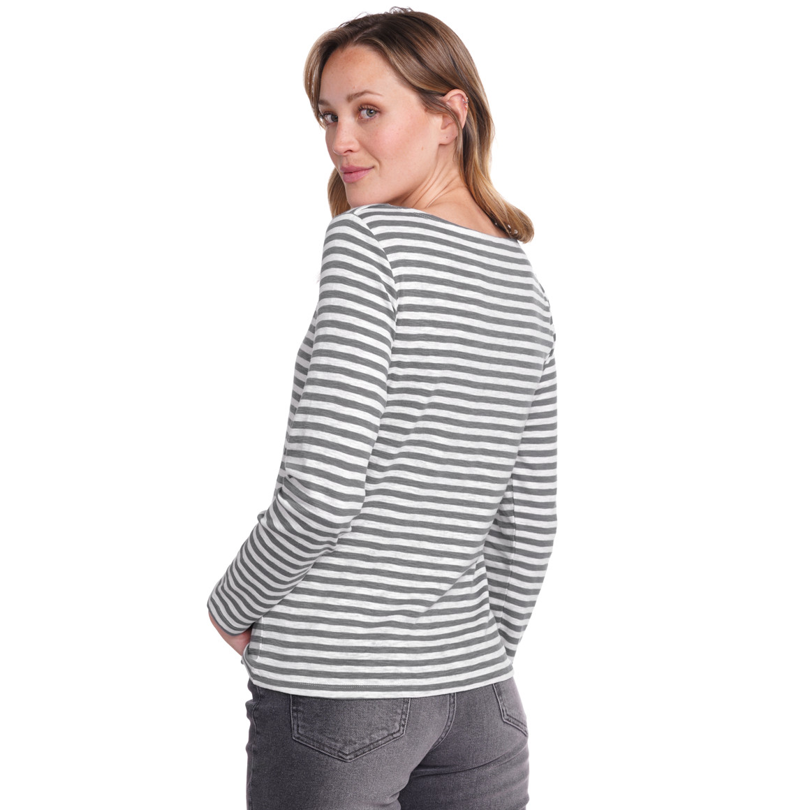 Damen Langarmshirt im Streifen-Dessin