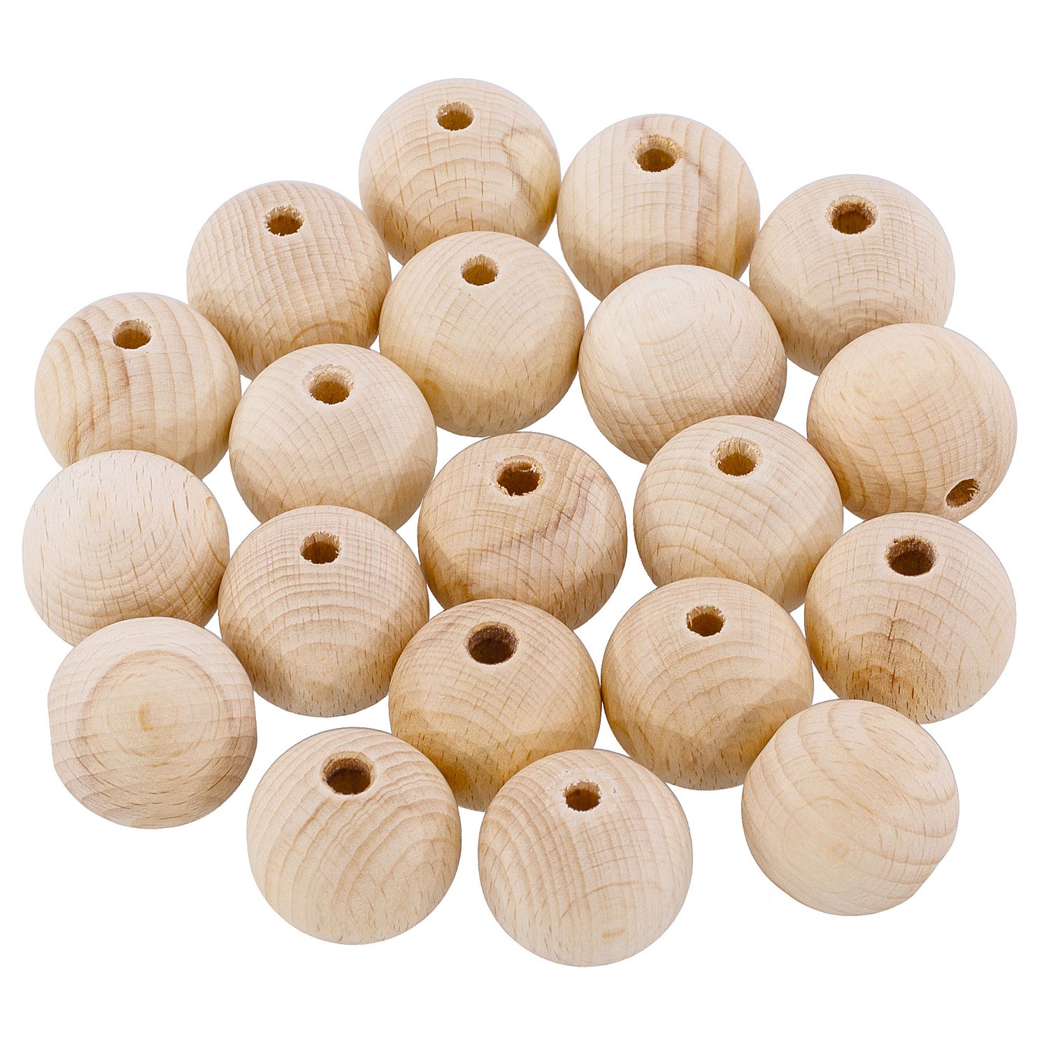 Holzkugeln aus Buchenholz, 30 mm Ø, 20 Stück