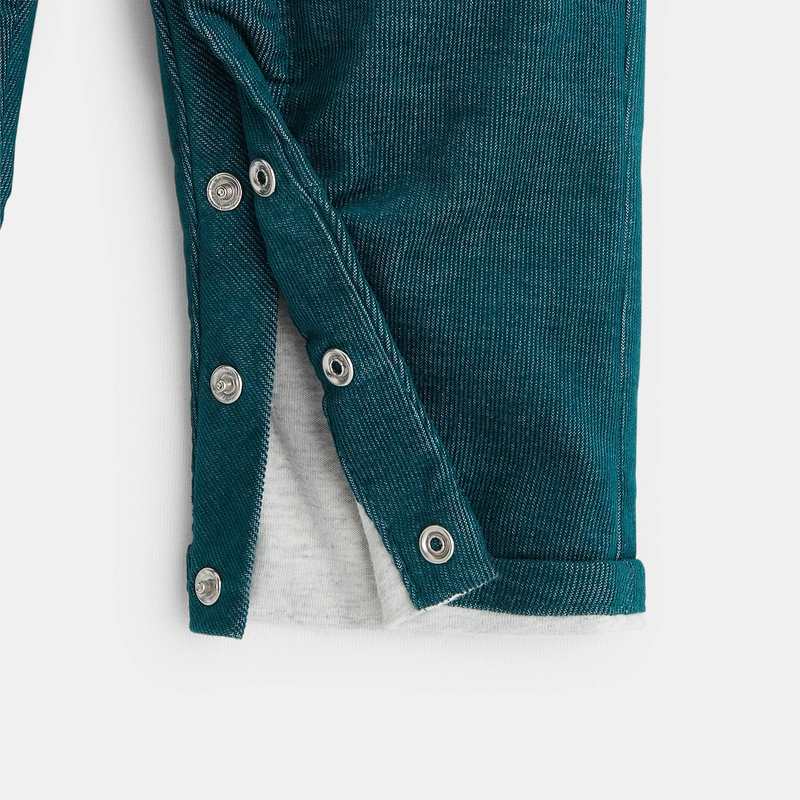 Salopette en velours corduroy verte bébé garçon