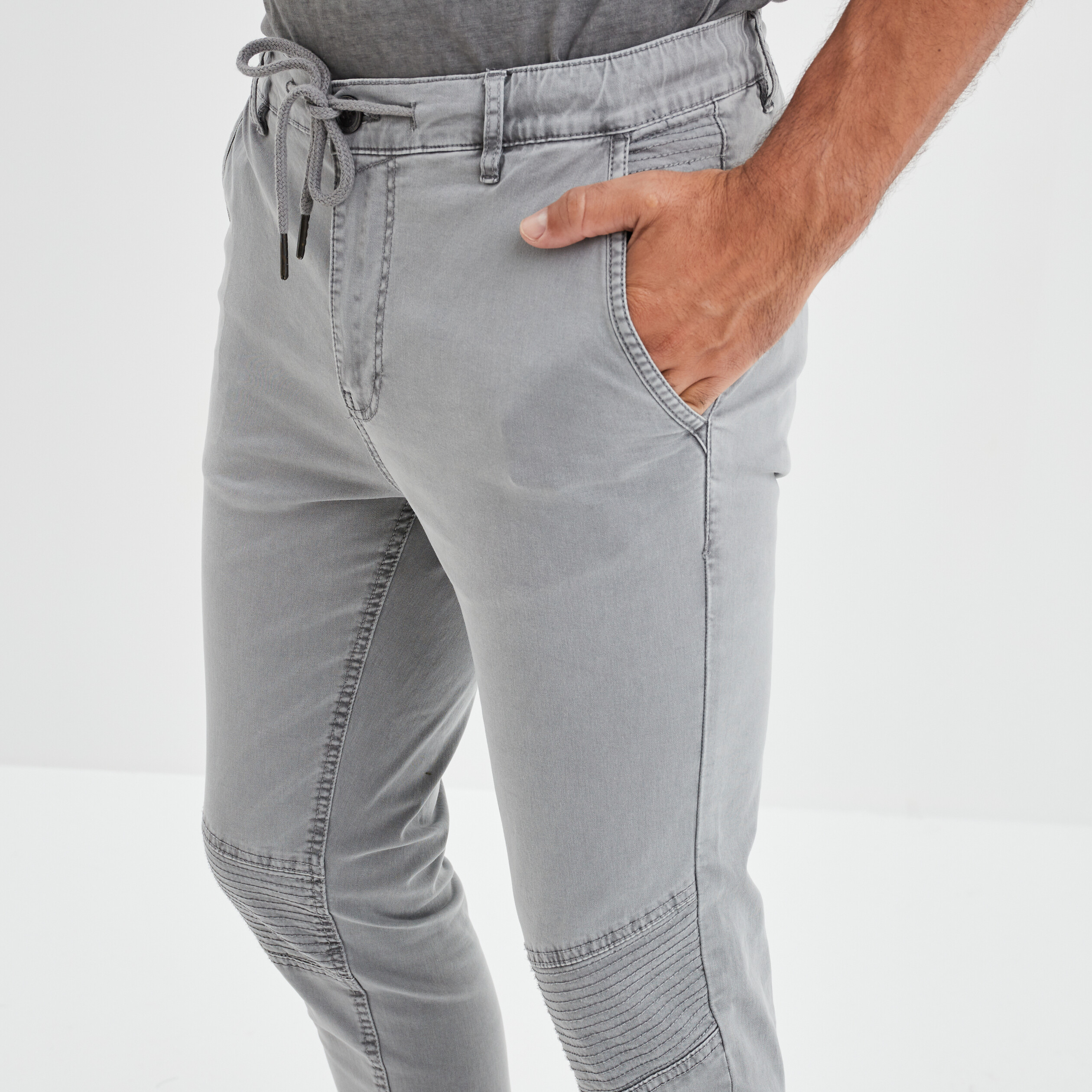 Pantalon slim avec cordon Liberto gris homme | La Halle