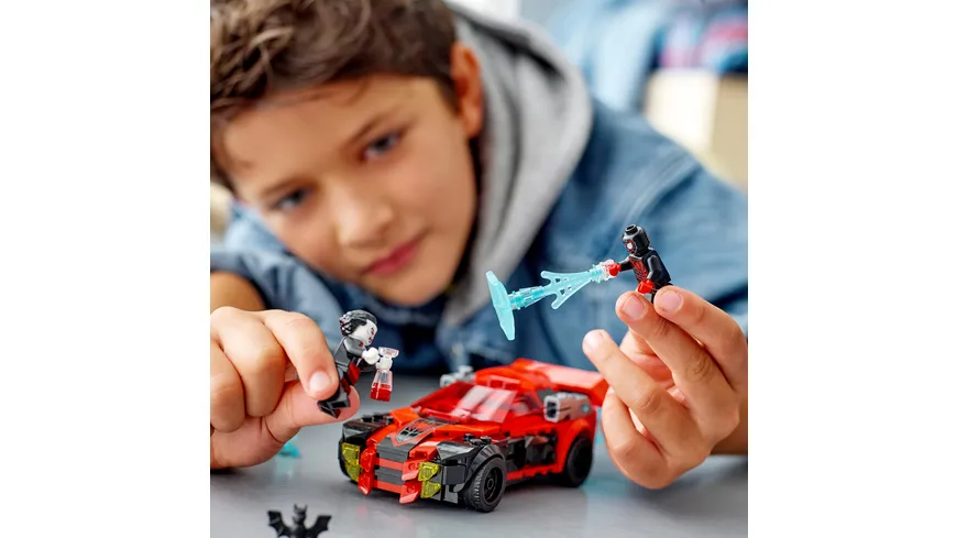LEGO Marvel 76244 Miles Morales vs. Morbius, Spider-Man Spielzeugauto