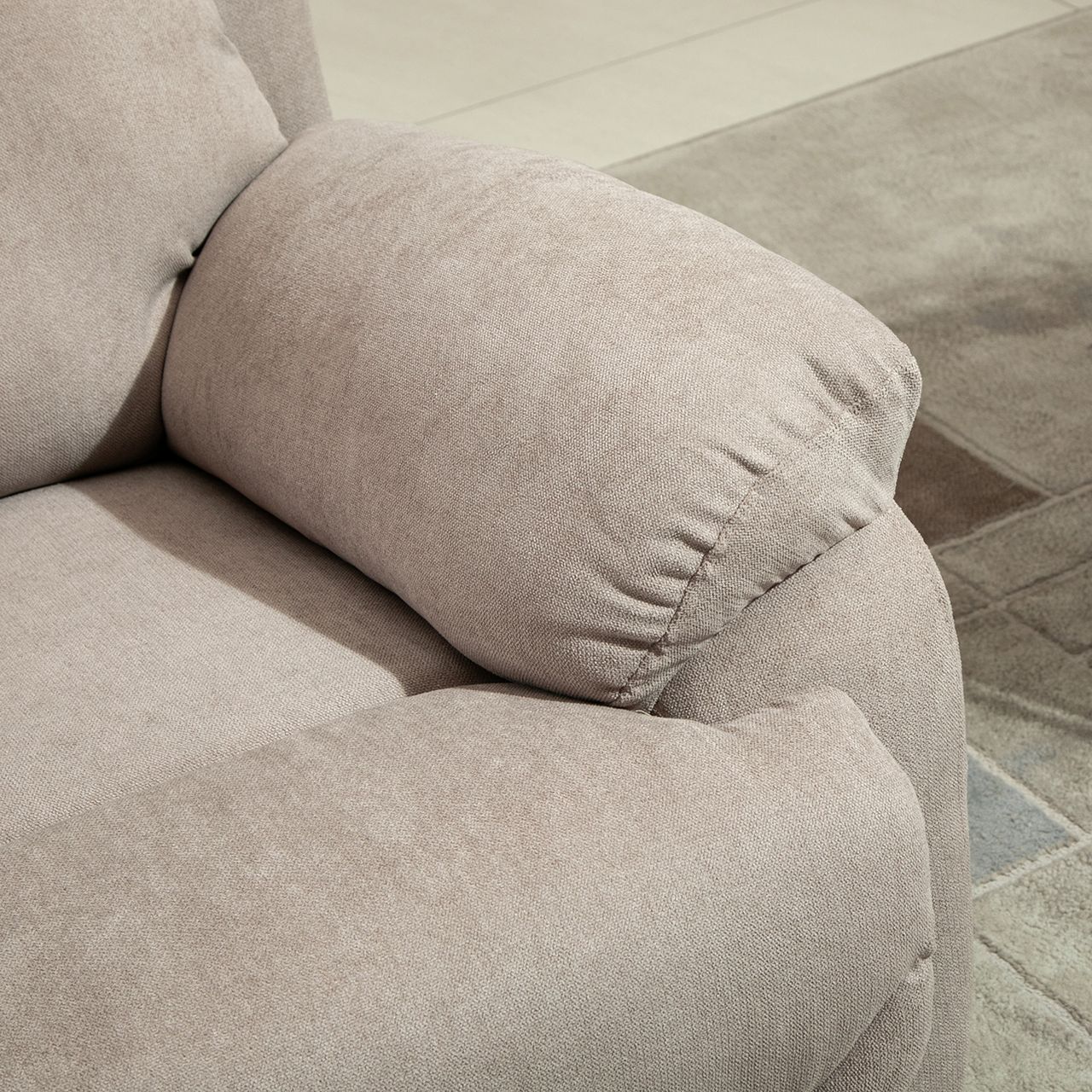 HOMCOM Relaxsessel Einzelsofa Liege 150° neigbar Fernsehsessel Leinen Beige 97 x 96 x 105,5 cm