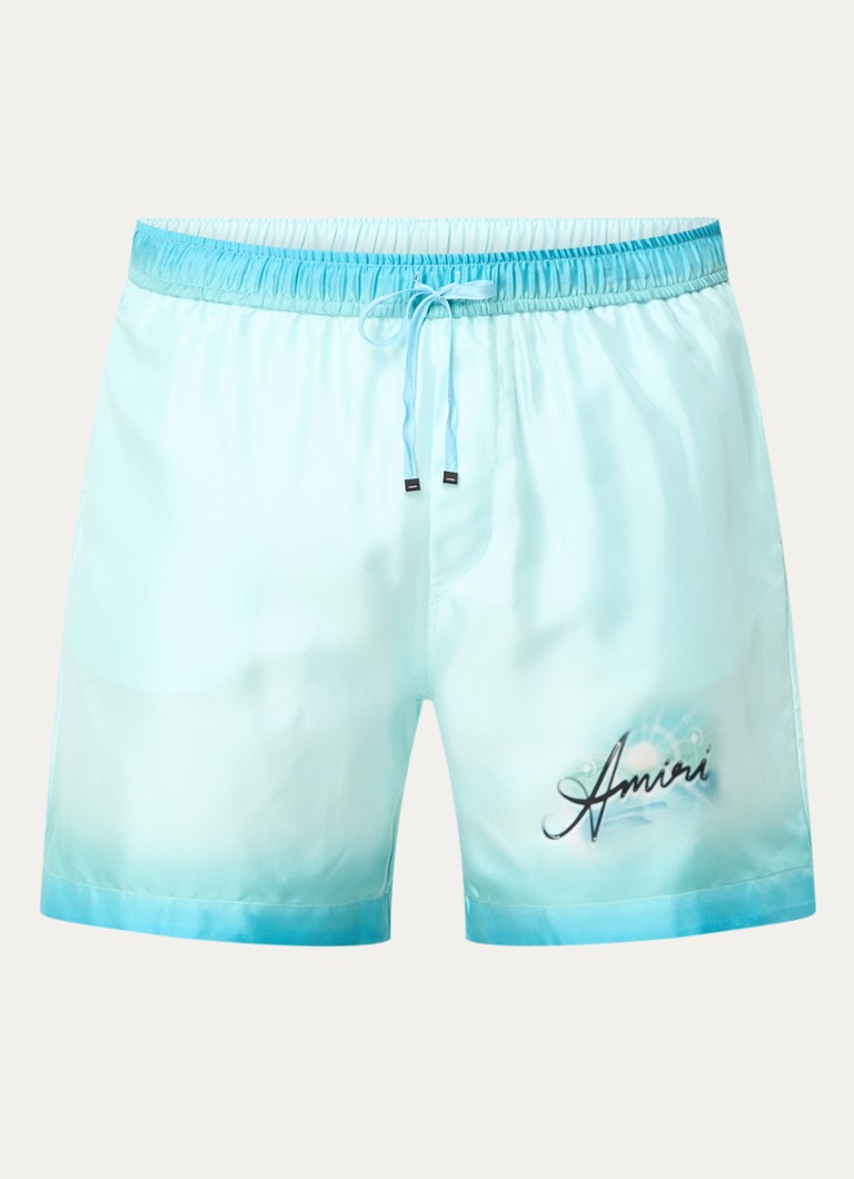 AMIRI Resort Club Degrade straight fit silk shorts with logo